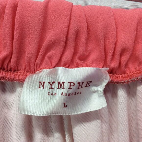 Nymphe Maxi Skirt Womens Size L Coral Lined Flowy Wedding Guest Pull On Pockets - Picture 3 of 10